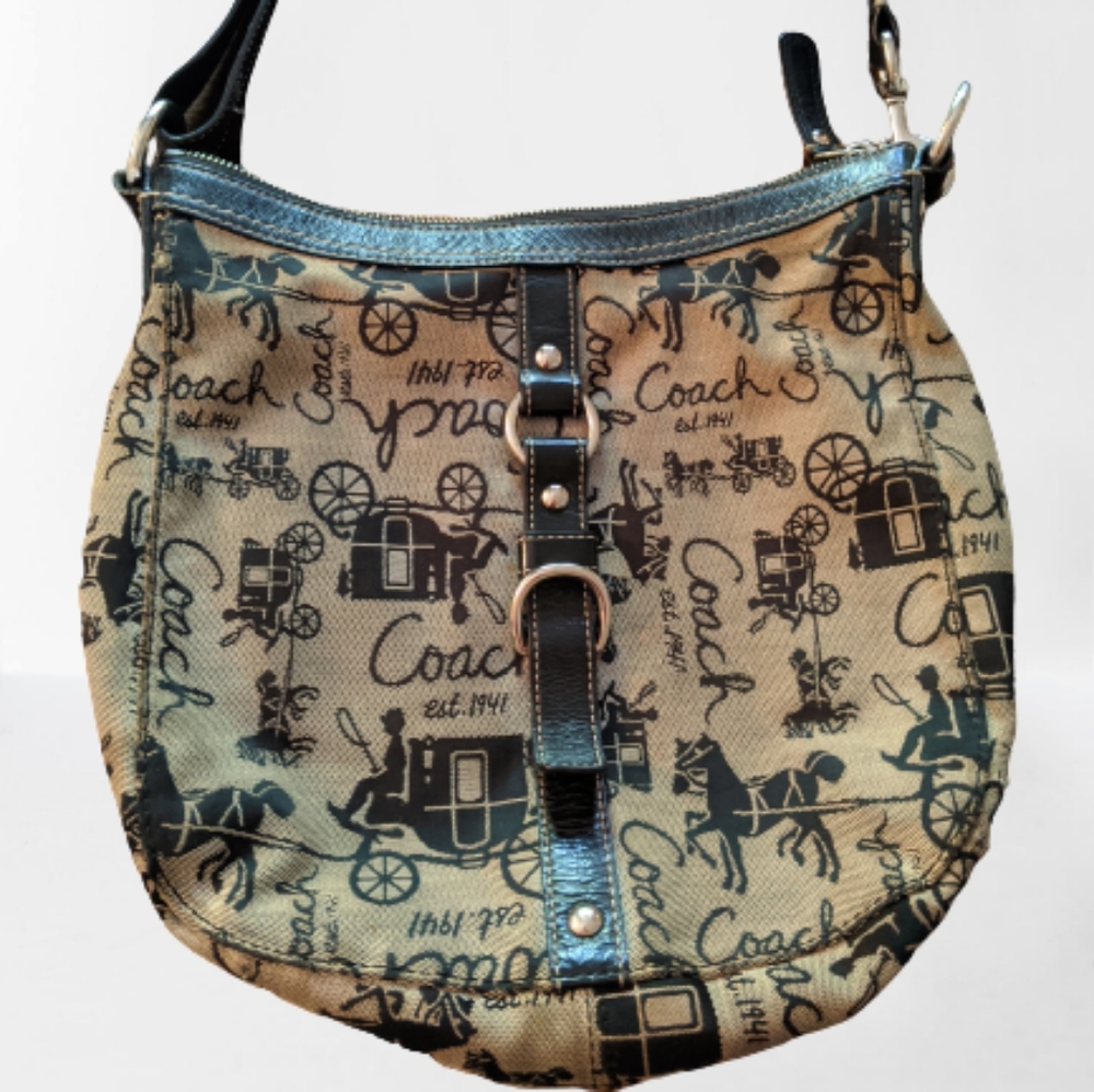 Coach bag tan and black